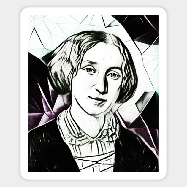 George Eliot Black and White Portrait | George Eliot Artwork 5 Sticker by JustLit